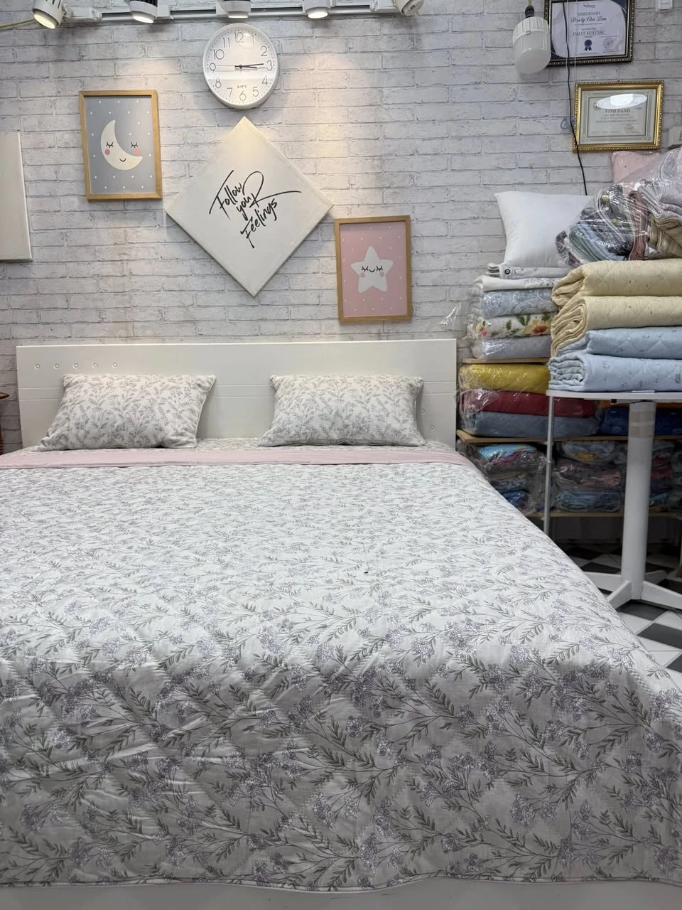 Bộ chăn ga gối cotton Hàn Quốc nhí hồng*