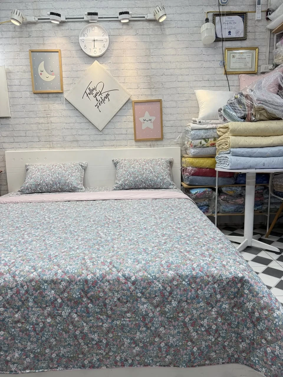 Bộ chăn ga gối Lụa Modal Hàn Quốc hoa nhí xjnh lắm ah*