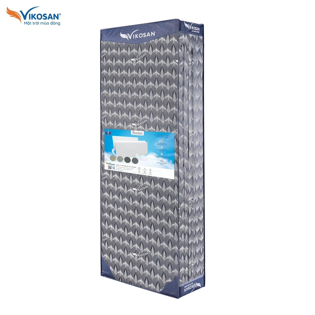 Đệm bông ép 3 tấm Vikosan Gấm Standard