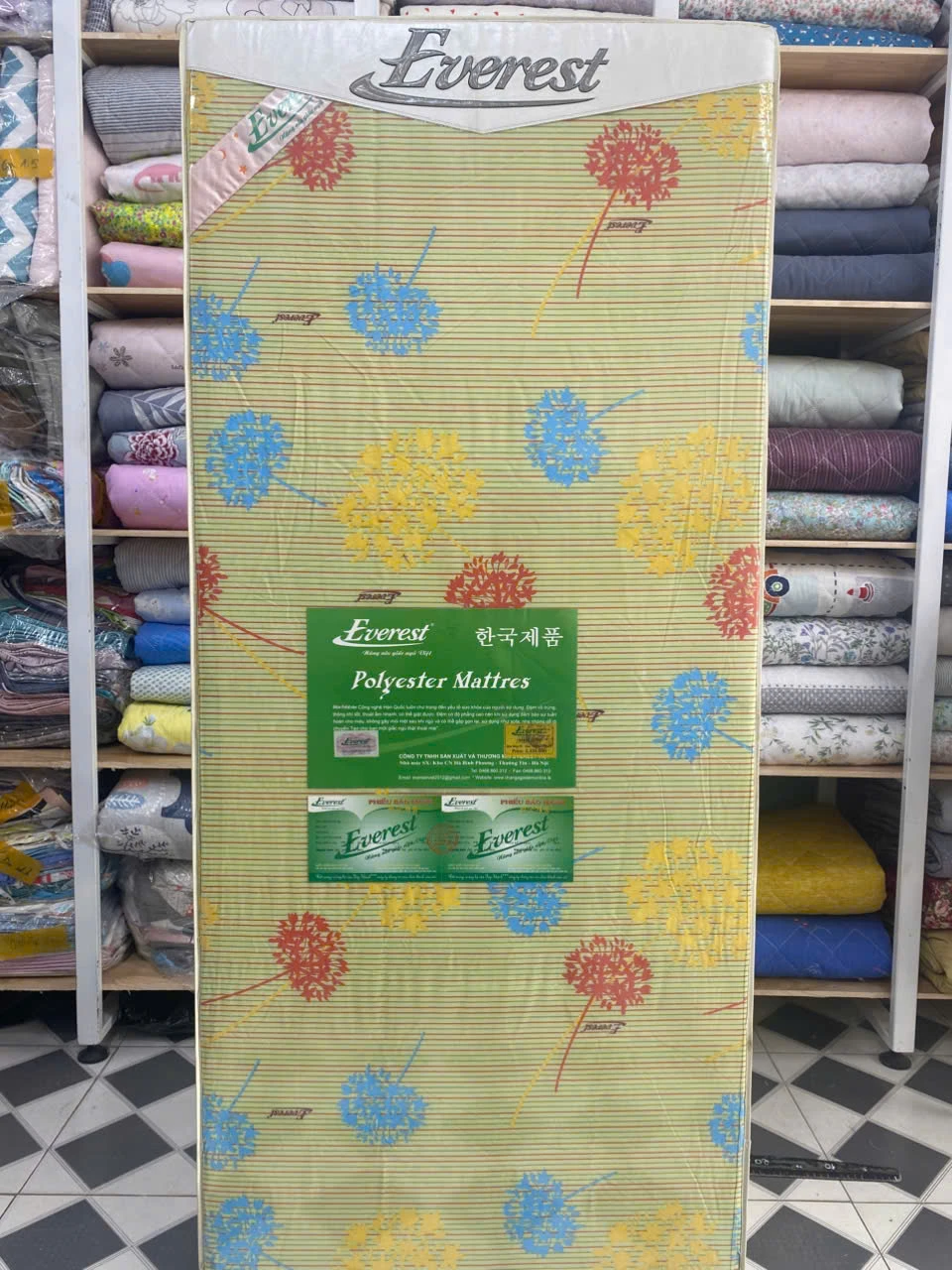 Đệm bông ép 3 tấm thoáng khí Everest